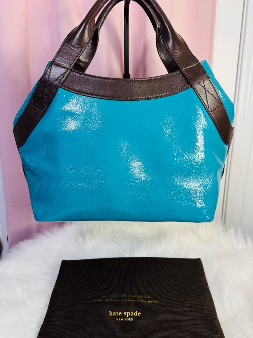 Kate Spade ♠️ Turquoise & Brown RARE combo color - Picture 5 of 15
